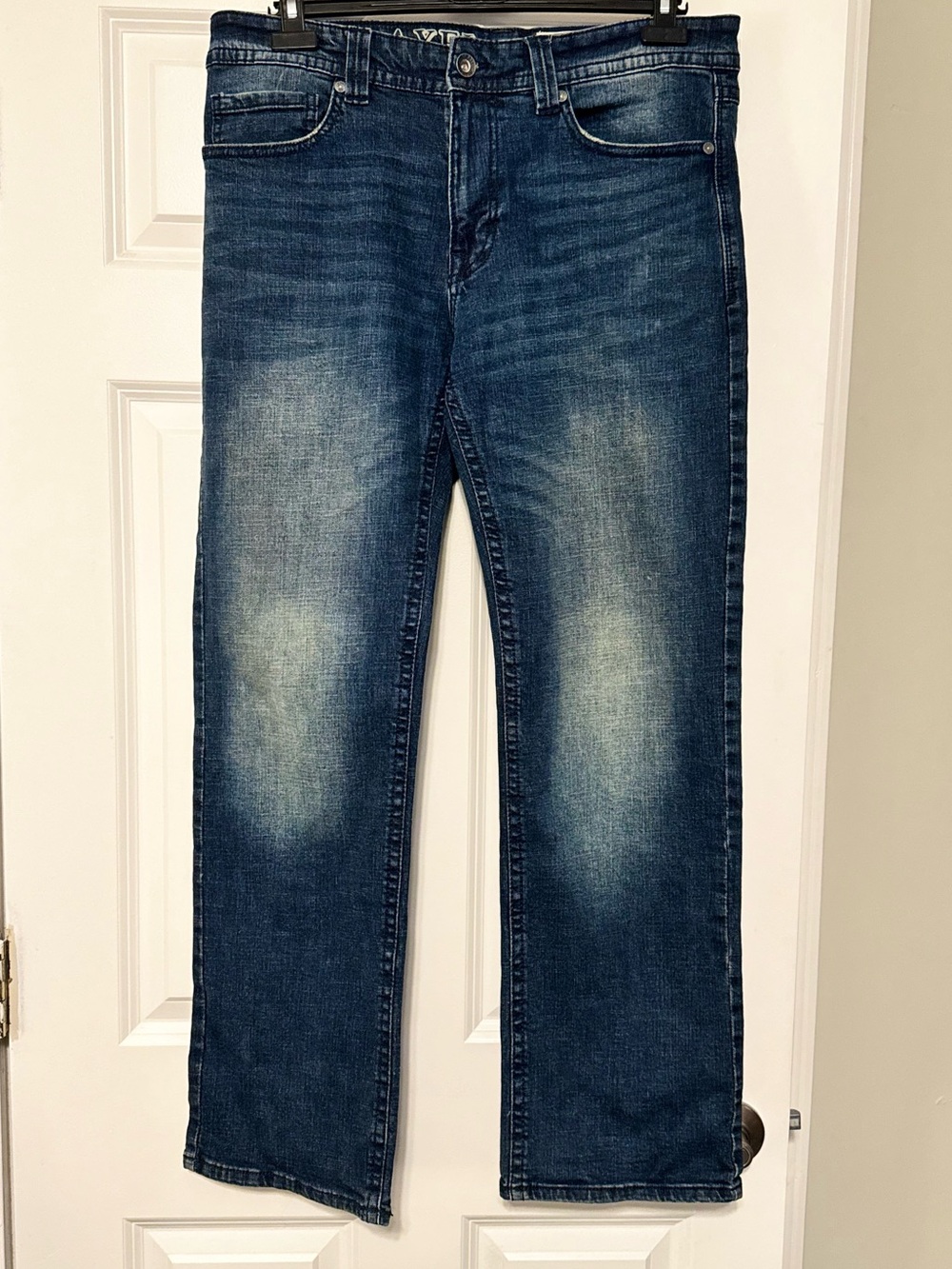 TX AXEL Blue Medium Wash Slim Bootcut Denim Work Tough Jeans Size 32x32